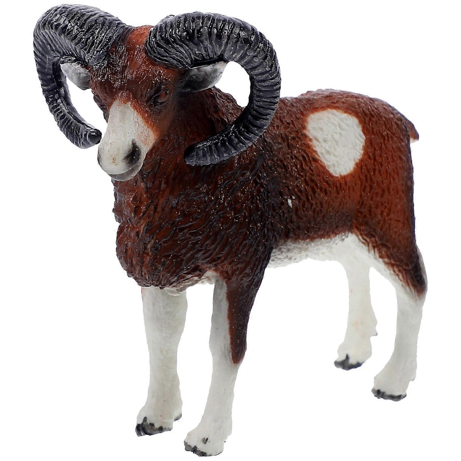 Plastic Mouflon Figures Mouflon Figurine Realistic Simulation Model DIY Project Assorted Color 8X7X3.8CM Educational Toy 1Pack