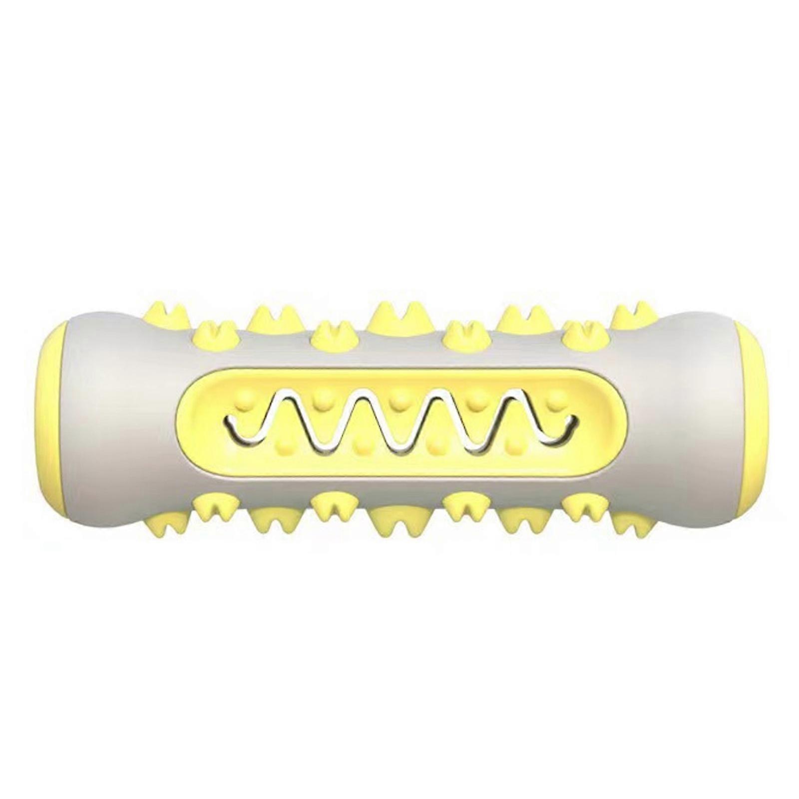 Dog Dental Chew Toy Rubber For Teeth Cleaning Aggressive Chewers Chew Resistant Pet Enrichment Toy Yellow