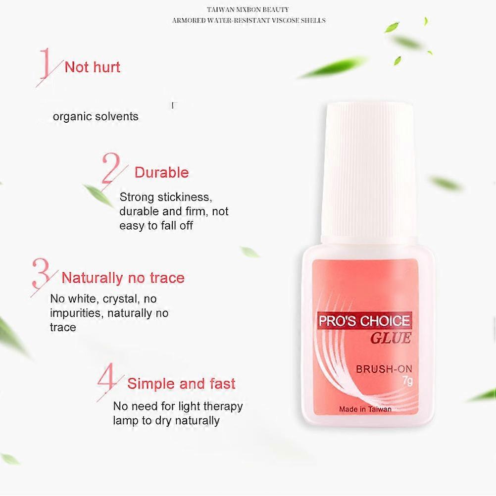 3 Bottles Nail Glue for Acrylic Nails False Nail Glue Nail Tips Glue Brush on Nail Glue for Nail Art Salons
