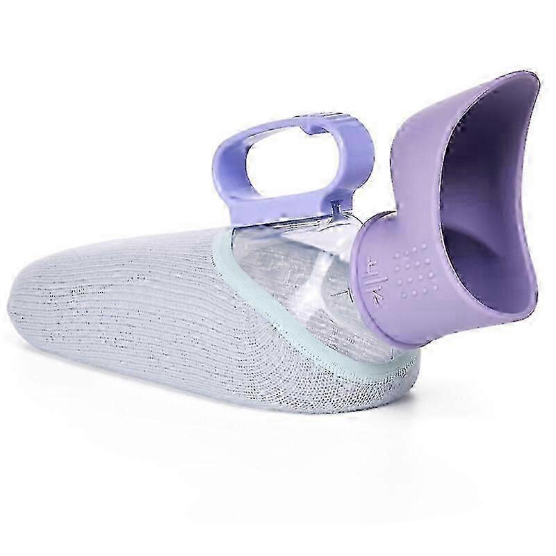 مبولة نسائية، حاوية بول مانعة للتسرب سعة 700 مل، زجاجة مبولة محمولة (قطعة واحدة)