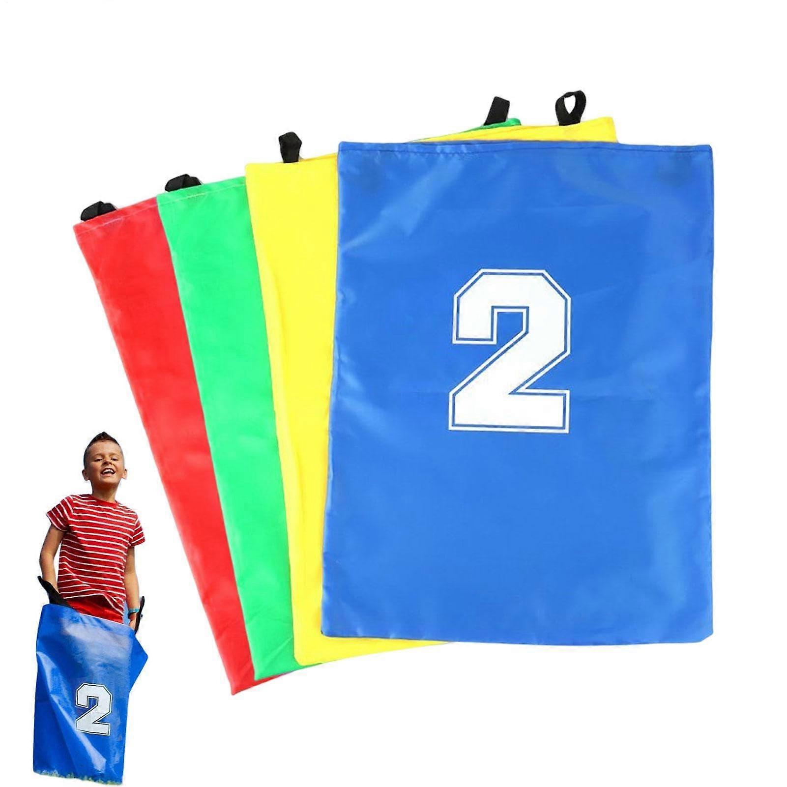 Outdoor Sack Race Game, 4 Packets, Durable Woven Sacks for Kids and Adults