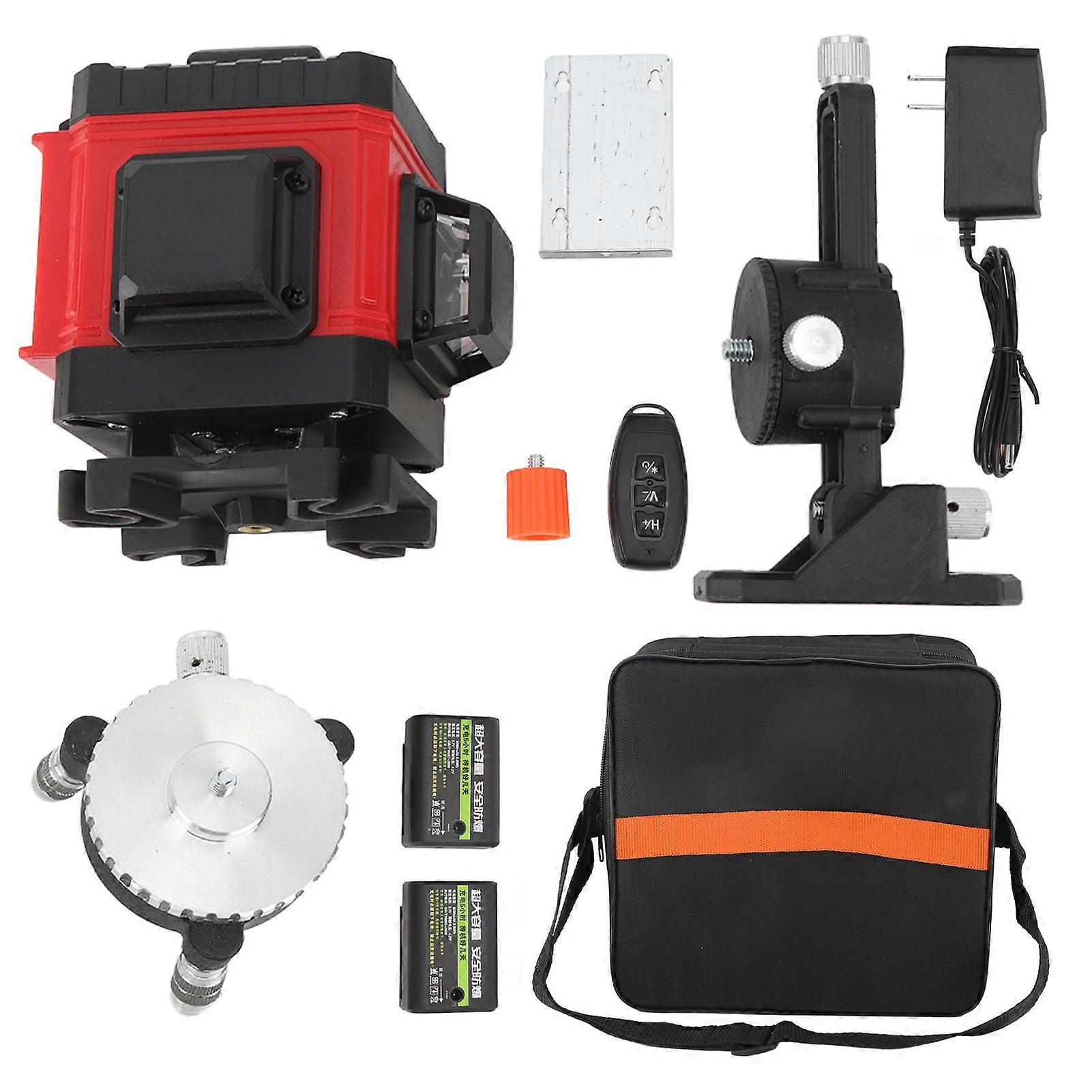 Laser Leveling Self Leveling Green 12 Line Rotatable 360 Degree Horizontal Vertical Cross Line Leveler 110‑240V