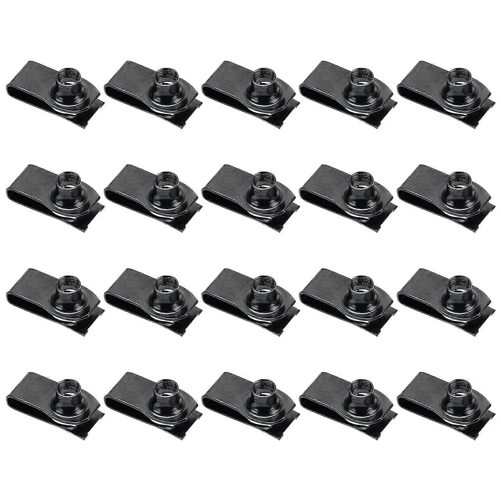 U Style Nuts Spring Fasteners Extruded U Style Nuts Spring Nuts 20pcs for Automotive Metal Fenders & Bumper Retention Multicolor