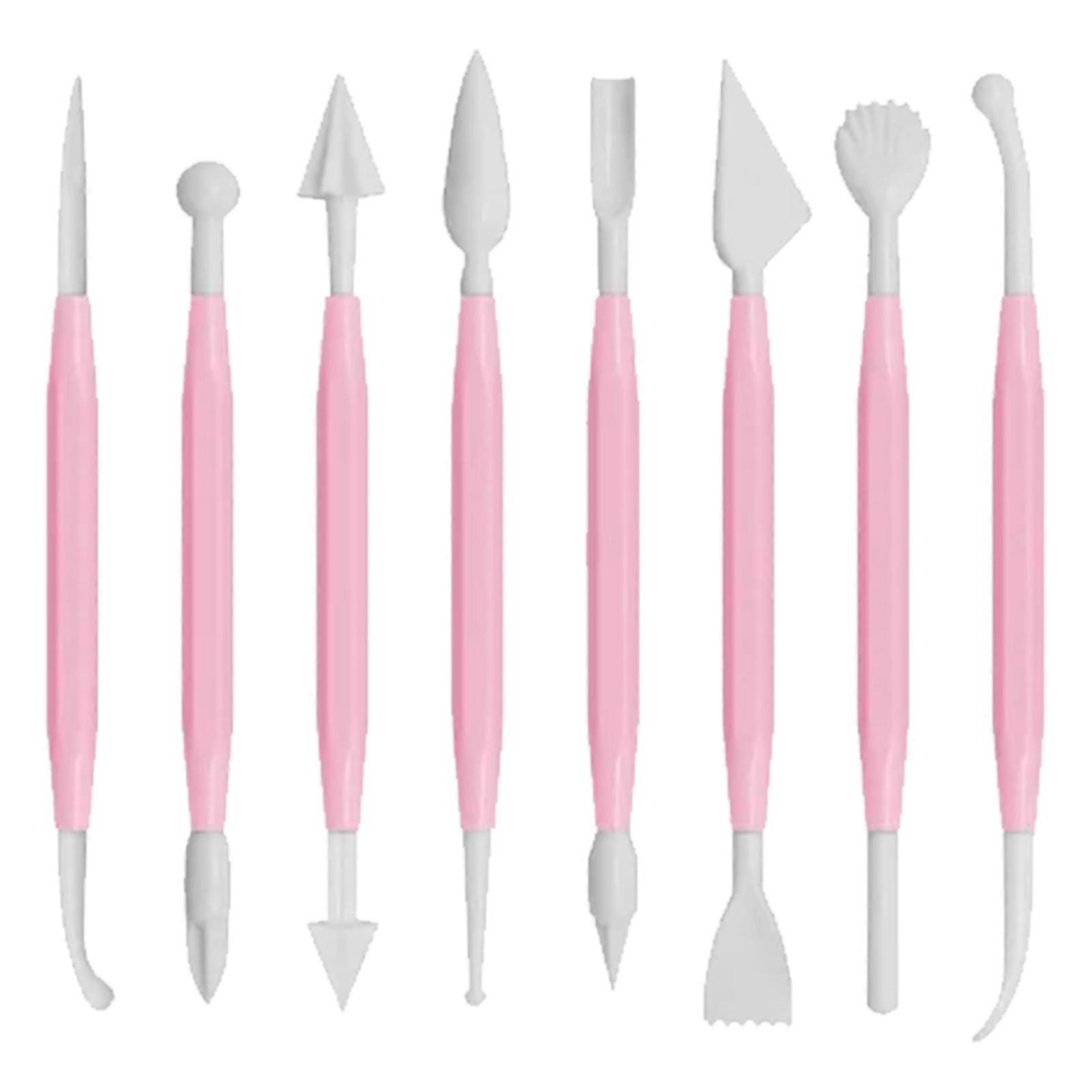 8Pcs Fondant Modeling Tools Safe Plastic Rich Style Detachable Head Cake Sculpting Tools for Home Kitchen DIY