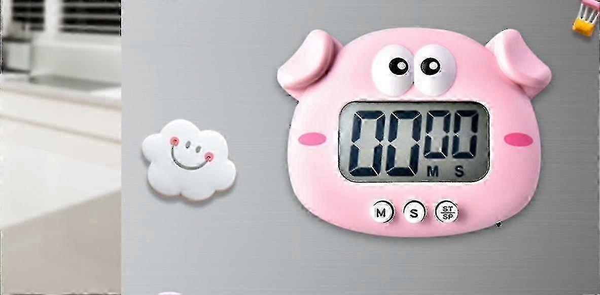 ZENGO Cartoon Timer Reminders Students Learning To Pour Kitchen Timer (Pink)