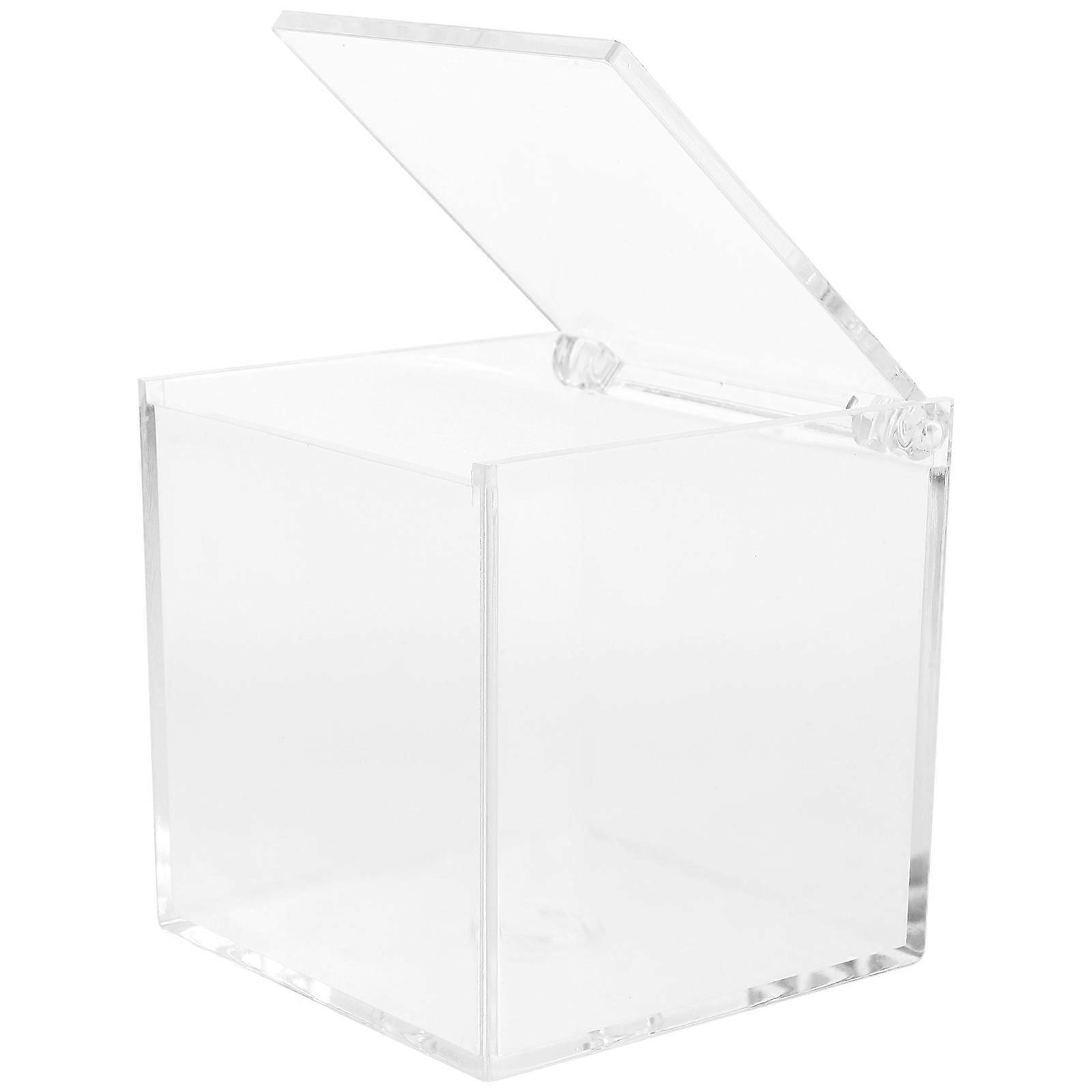 Doll Storage Acrylic Display Case For Home Decoration Collectible Display 8X8X8CM Transparent Box 1Pcs