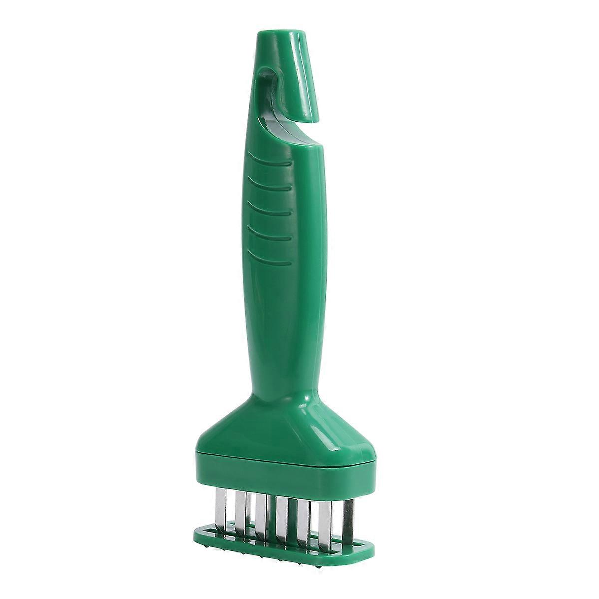 Stainless Steel Meat Tenderizer with Plastic Handle for Kitchen Use Green