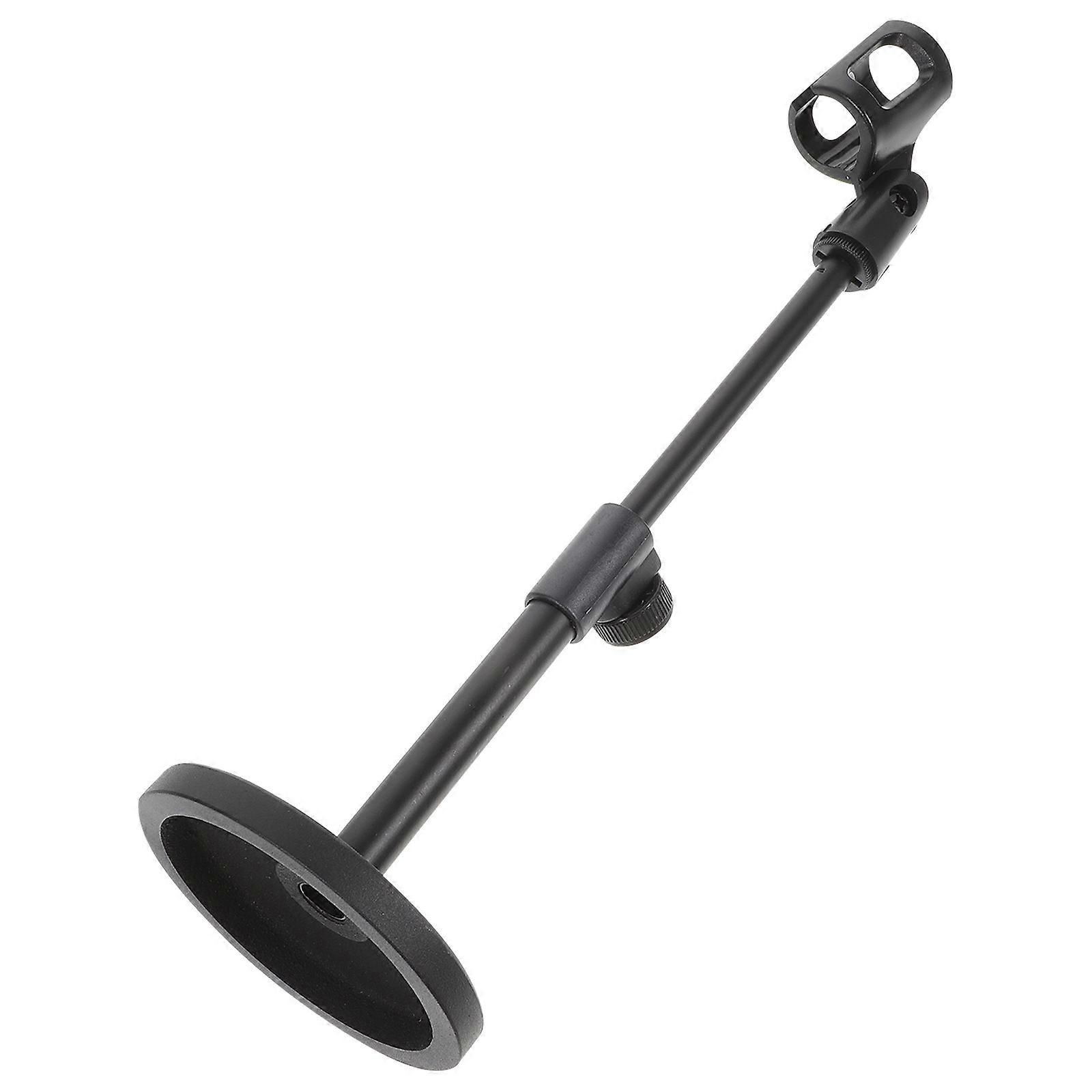 Adjustable Desktop Microphone Stand with Heavy Metal Base and 260mm360mm Height for Home Use Black