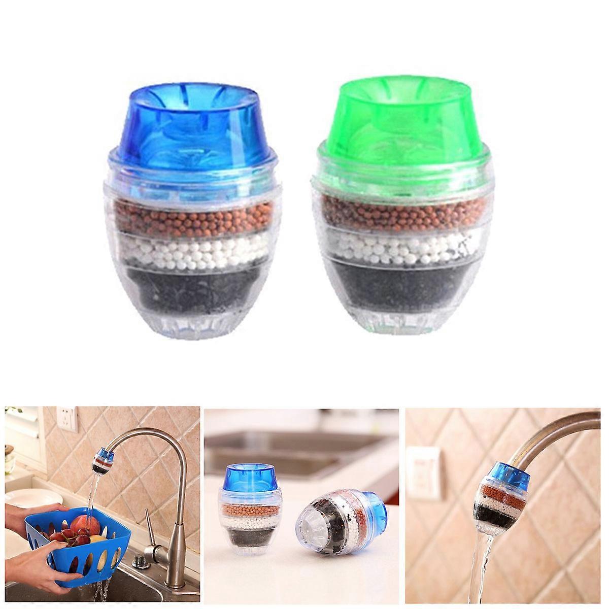 Activated Carbon Faucet Water Purifier Filter 2 Pack for Kitchen Bathroom Rust Sediment Removal Easy Installation Improves Tap Water Quality