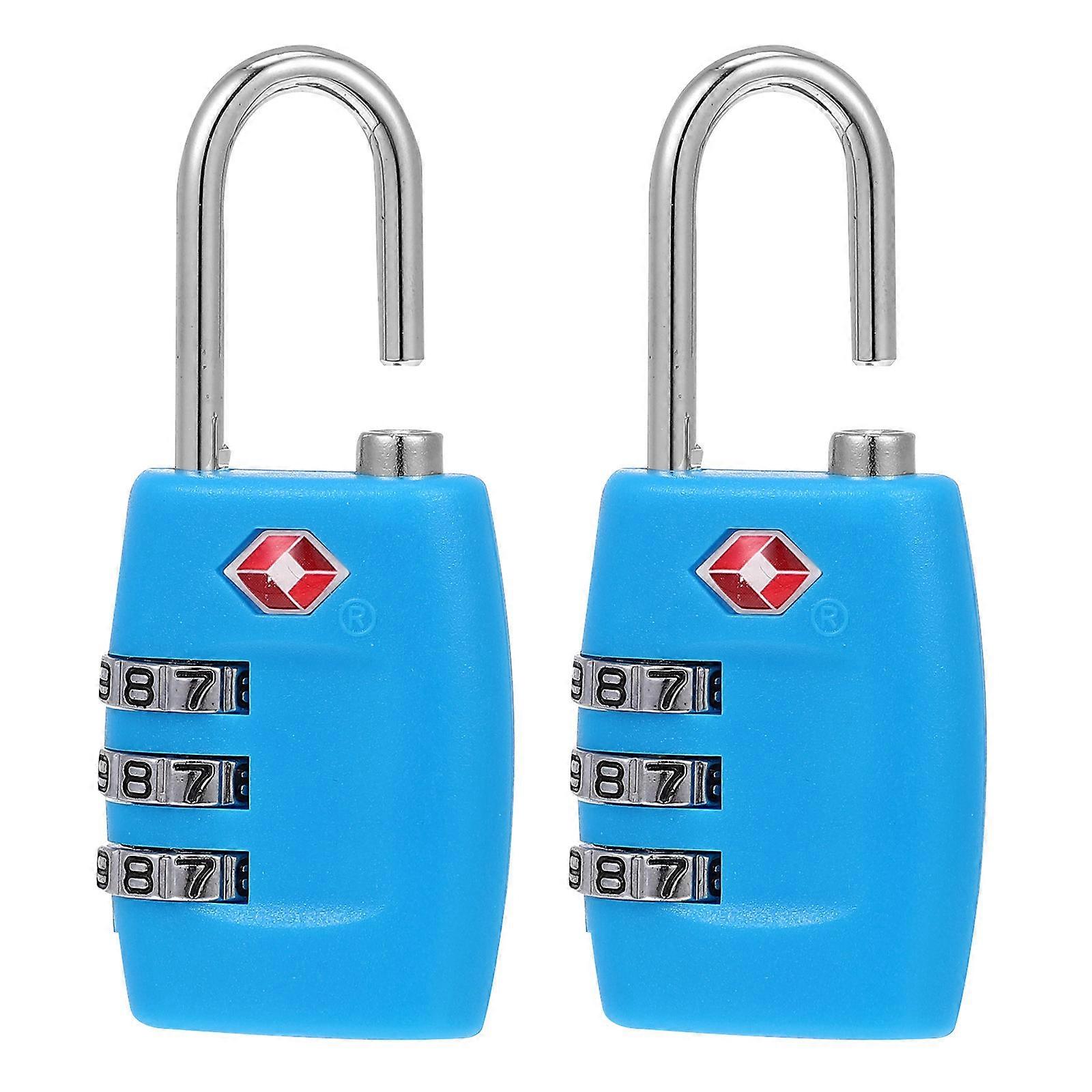 2 Pcs TSA335 Design Anti-theft Luggage Locks Metal Password Combination Locks For Travel Storage Security And General Users