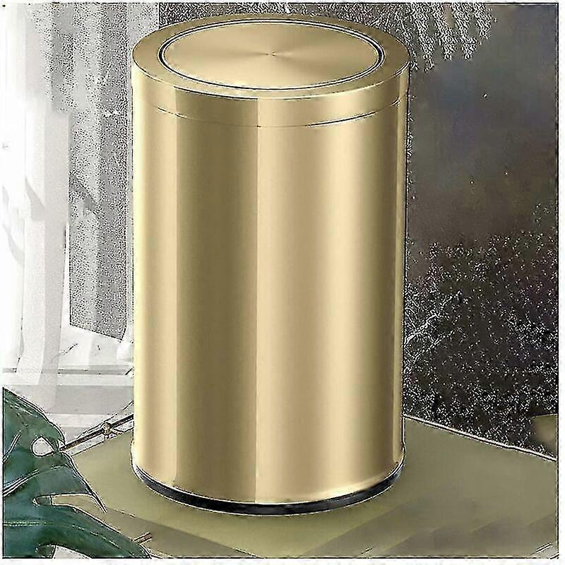 Kleiner Schwingdeckeleimer 9L, Badabfallbehälter metallic gold 20x31cm
