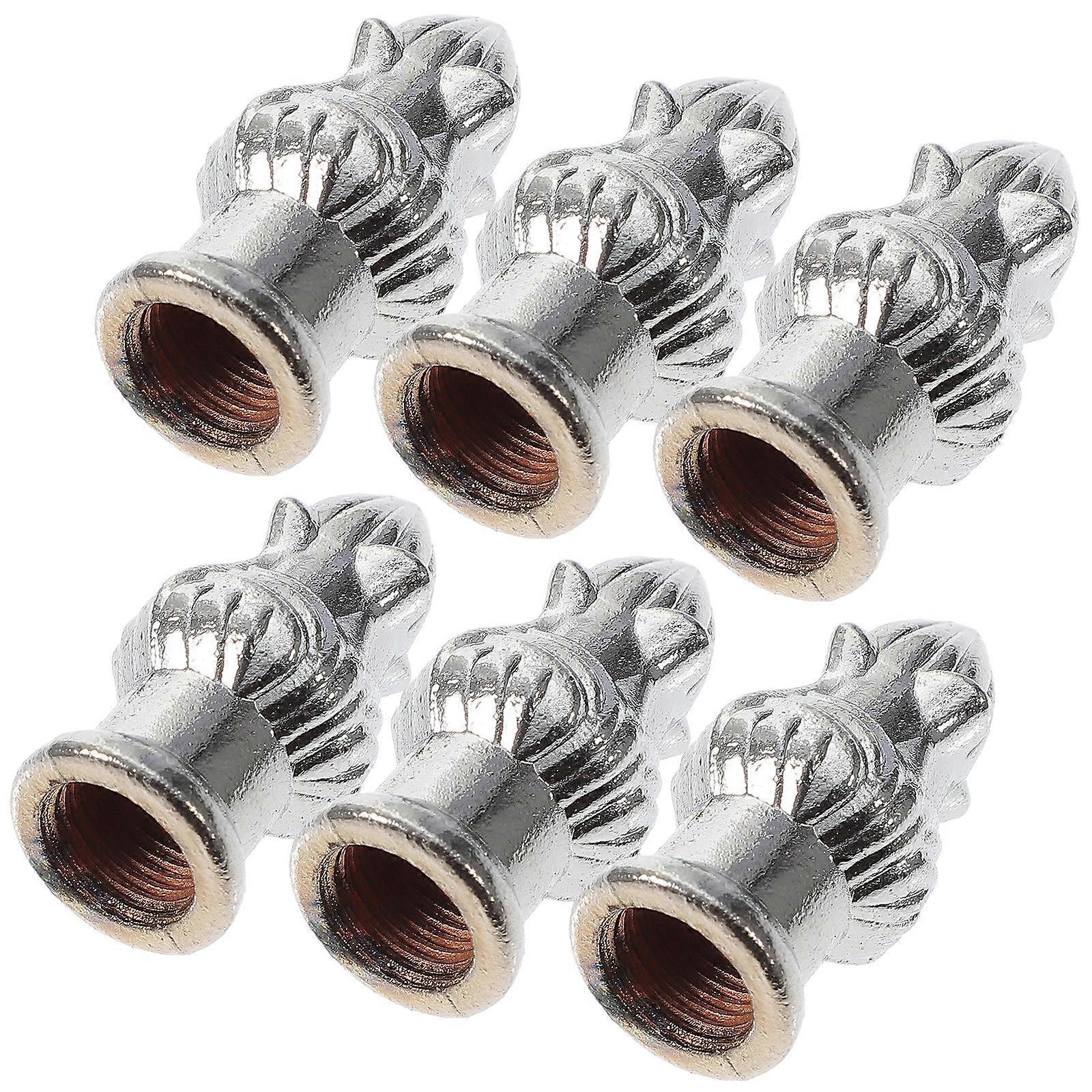 Lamp Shade Finial Lampshade Harp Lighting Fixture Accent Silver 6Pcs