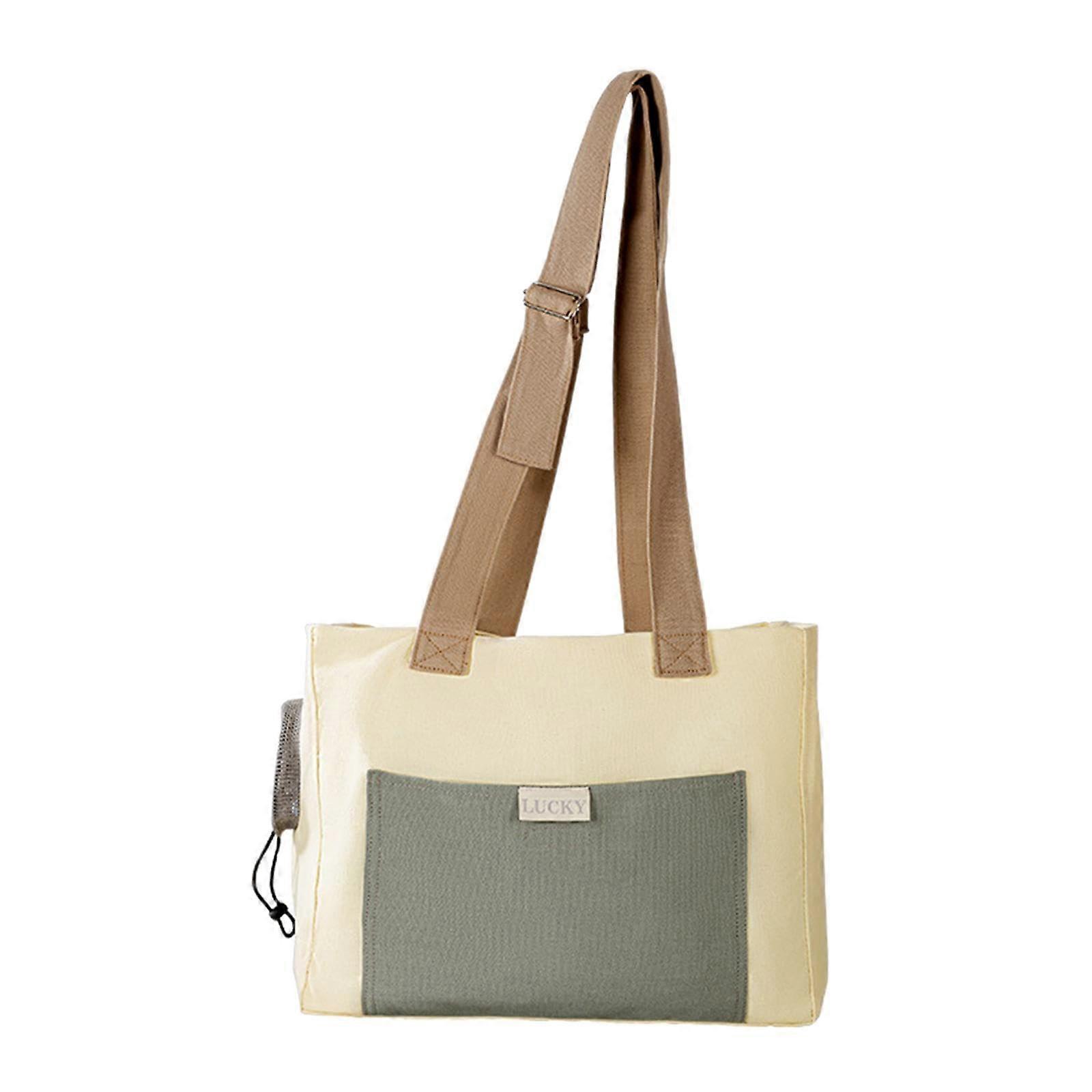 Canvas Pet Shoulder Bag for Small Dogs and Cats, Travel Tote, Lightweight and Durable Carrier, Multi-Functional Pet Accessory