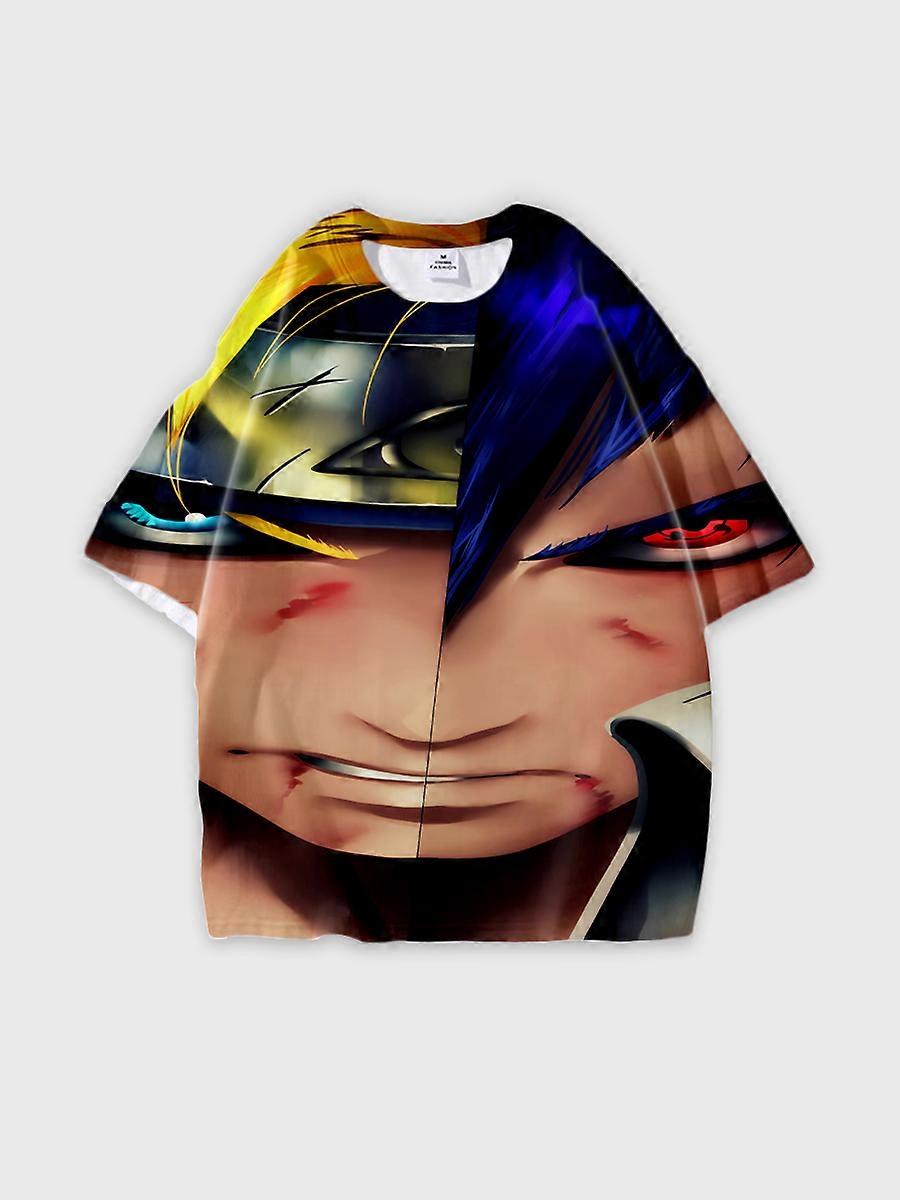 T-shirt round neck Role Pattern loose short sleeve C2186