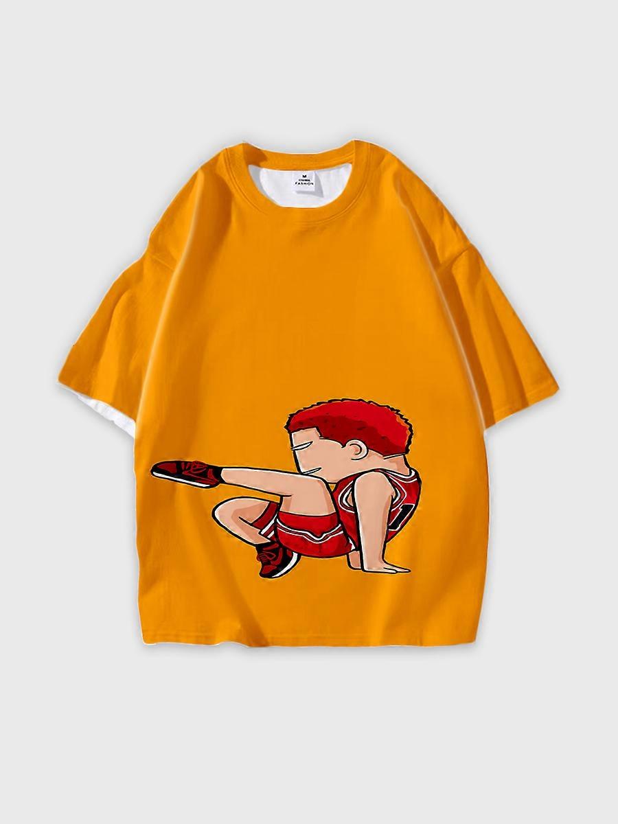 T-shirt round neck Role Pattern loose short sleeve C34