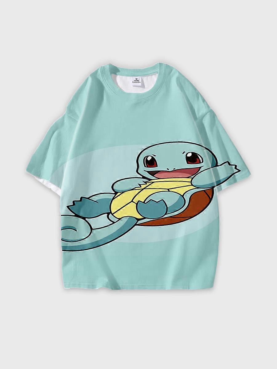 T-shirt round neck Cartoon Pattern loose short sleeve K21