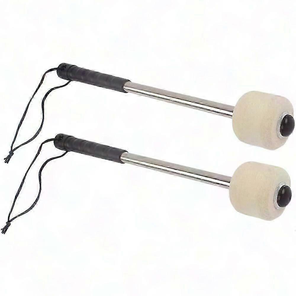 2pcs Bass Drum Mallet with Wool Felt Head - Percussion Drum Stick Accessory