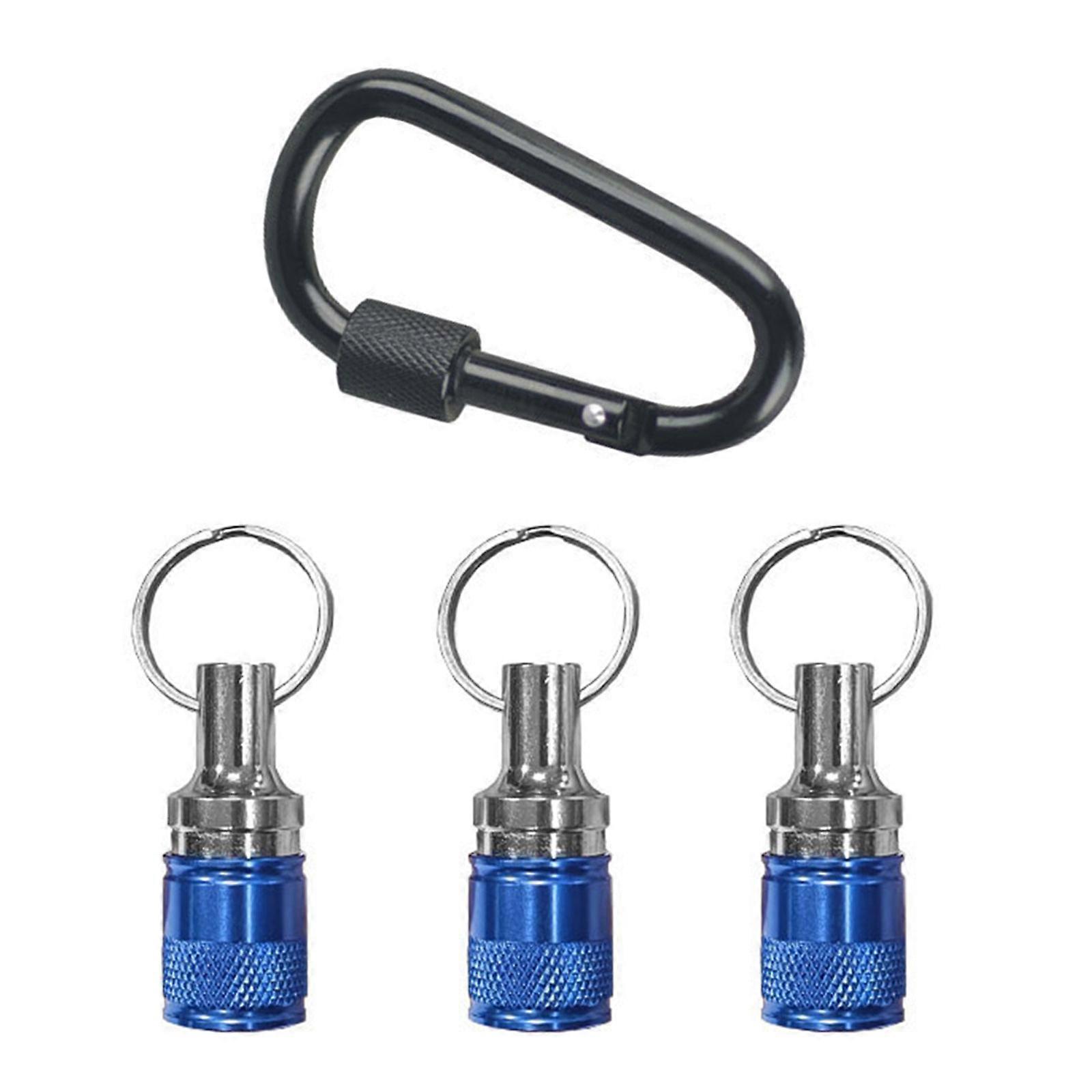 Pack of 3 1/4 Inch Hex Shanks Screwdriver Bit Holders with Quick Changes Extension Bar & Black Carabiner for Home Repair  royal blue