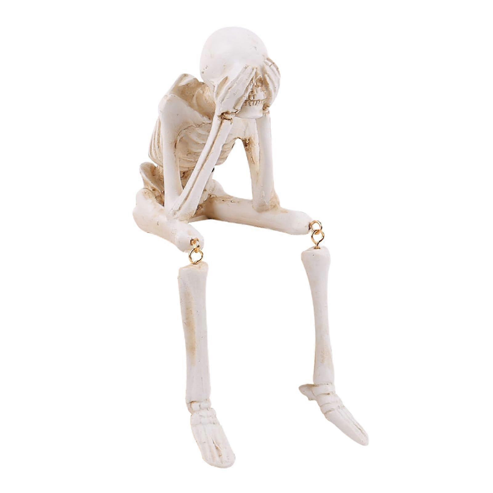 Skeleton Ornament, Skeleton Unique Skeletonation, Unique Resin Skeleton Figure, for Home, Creative Skeleton Holiday Decoration, See Not
