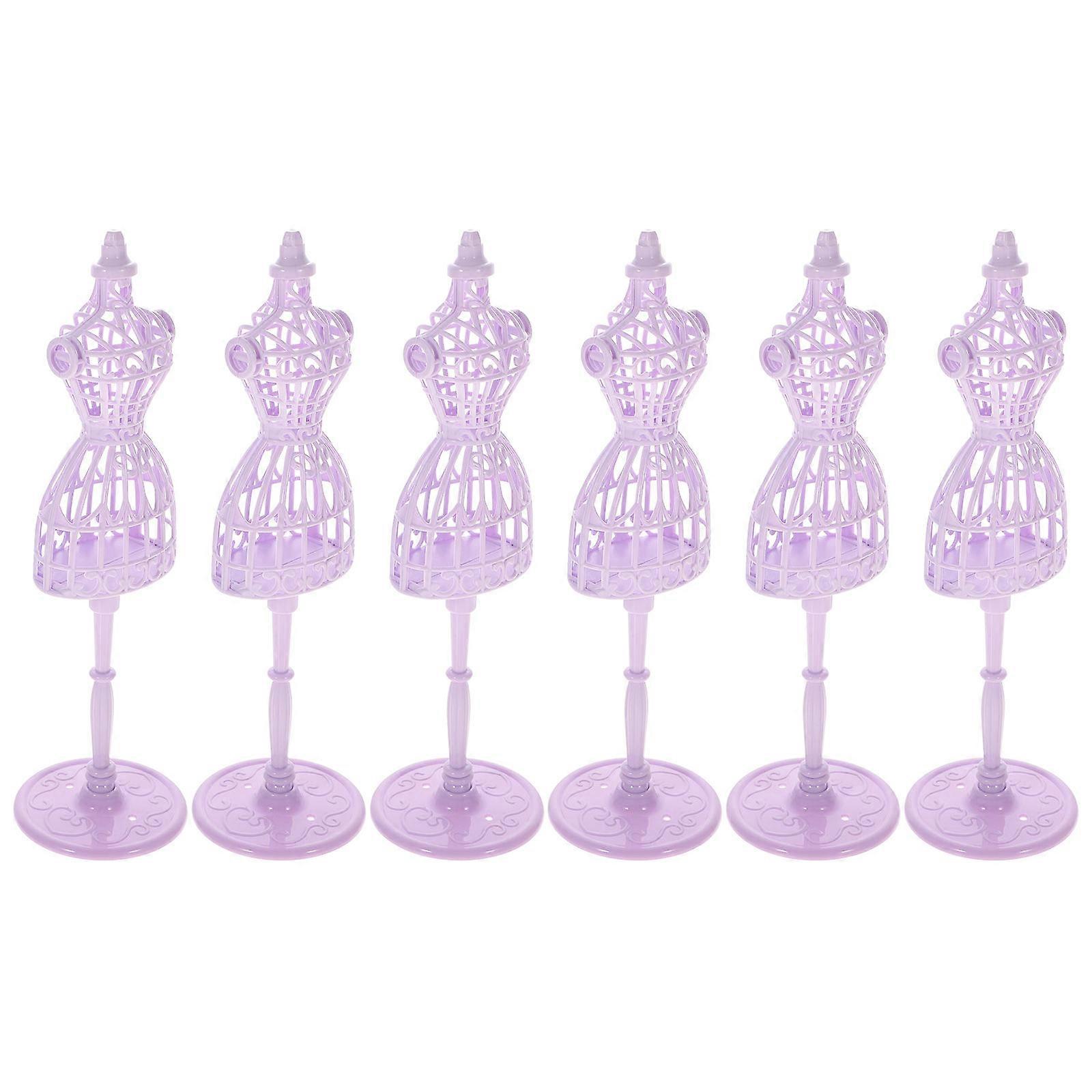 Purple Miniature Mannequin for Display Made of Plastic and Simple Structure 6 Pieces