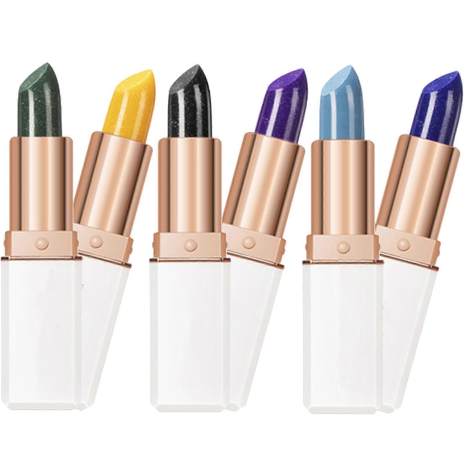Temperature Sensitive Color Changing Lip Balm 6Set For Women Salon Use Assorted Color Long-lasting