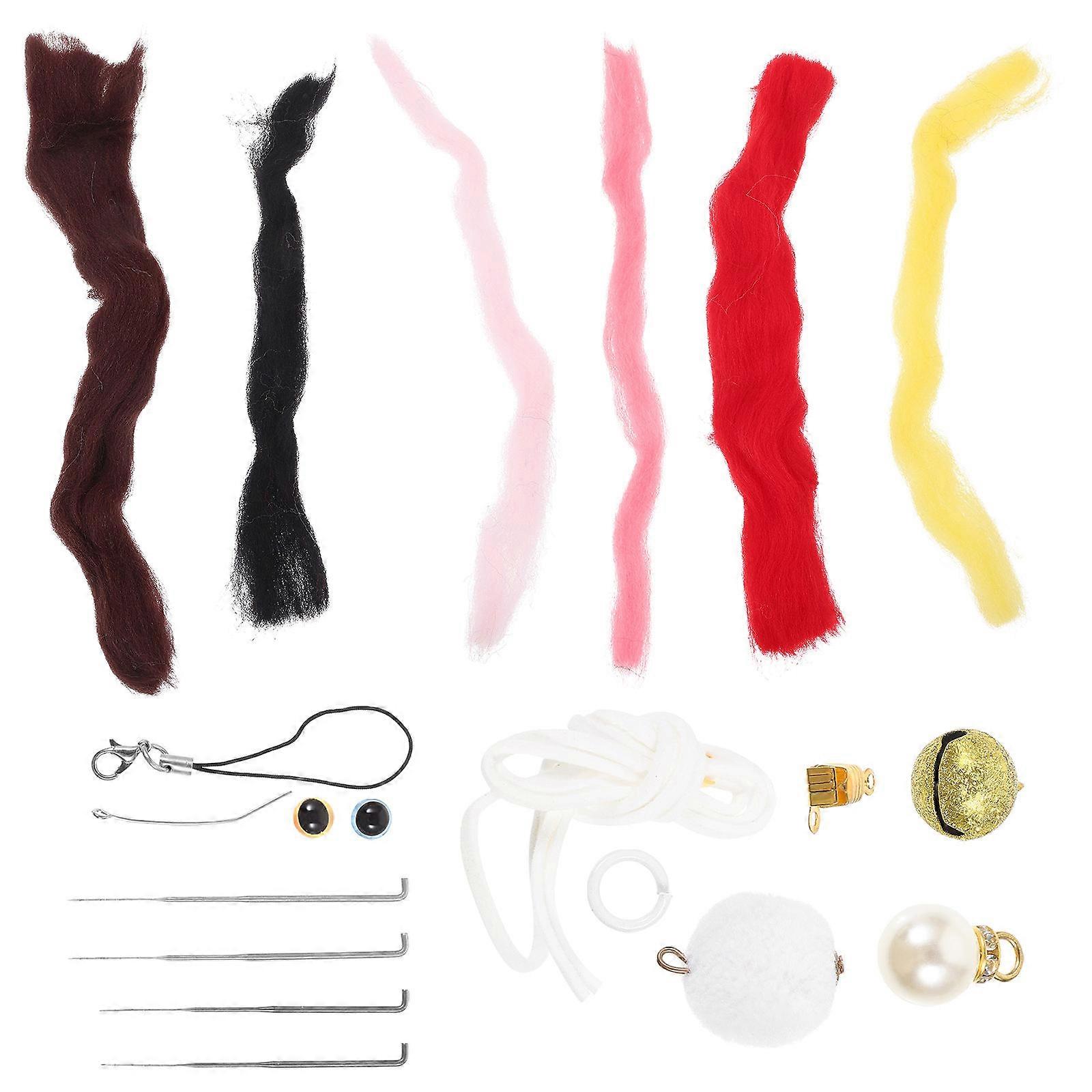 Felting Supplies Diy Needle Felting Kit Household Felting Set For Beginners Cat Shape Assorted Color 1Set