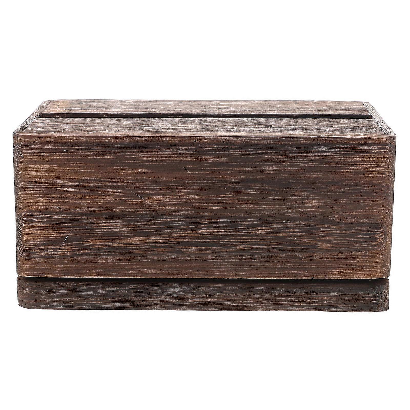 Stylish Wooden Tissue Box Rectangular Case Modern Toilet Napkin Dispenser for Kitchen Dining 1 Set