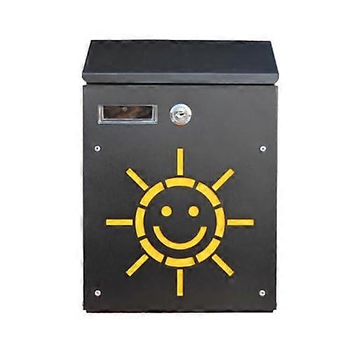 Wall Mounted Mailbox Weatherproof Outdoor Metal With Key Lock Keeps Mail Dry Black