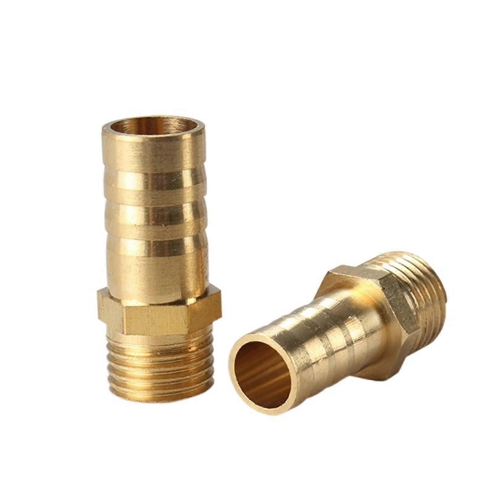 2 x Brass pipe fittings, hose barb, BSP plug, connector, copper coupling adapter (Color: 1/8 inch, Size: 10mm barb) 10mm barb 1/8 inch