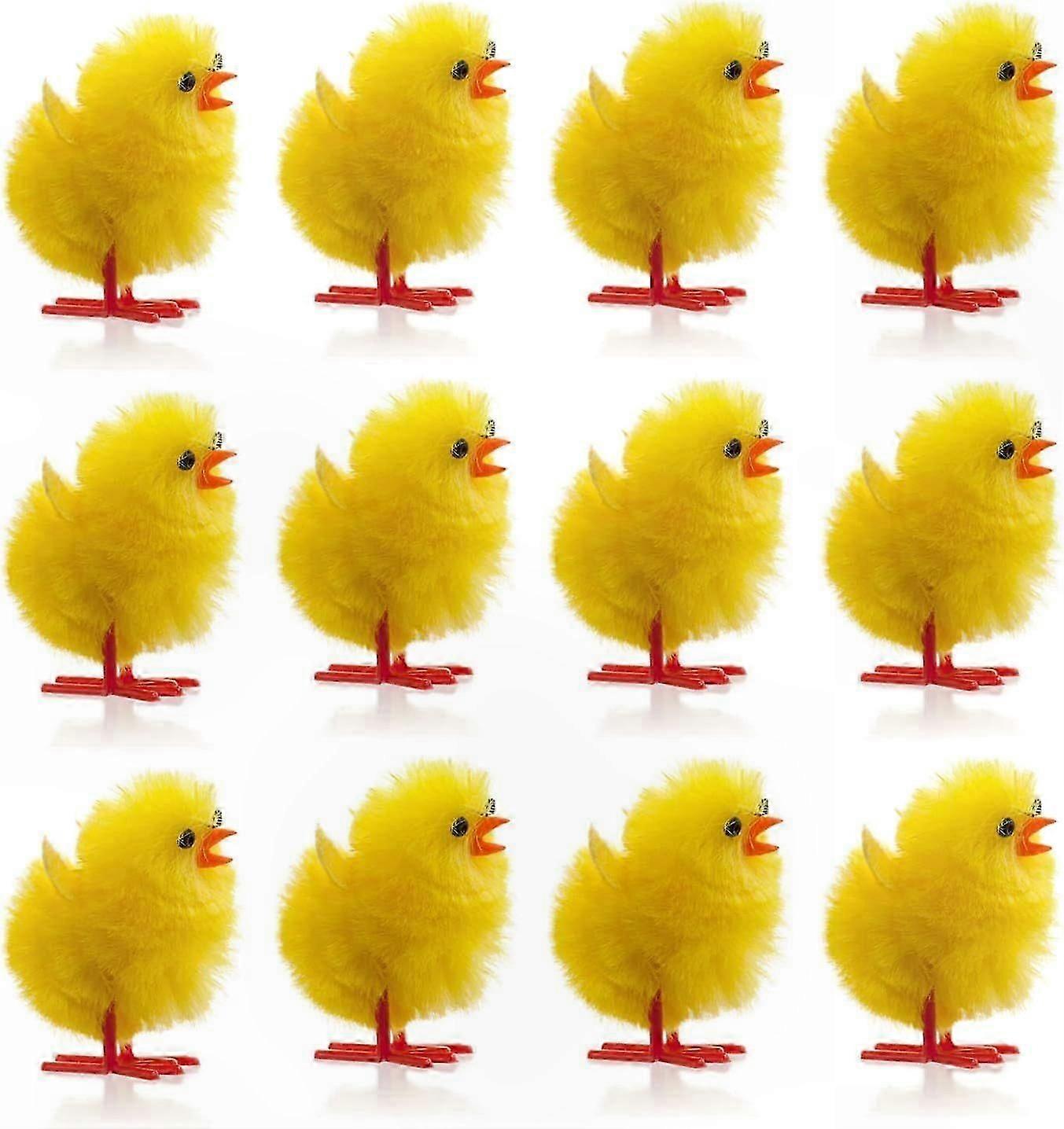 Yellow Chenille Chicks | 10 Mini Easter Birds | 4cm Craft Accessories for Easter Activities and Decorations