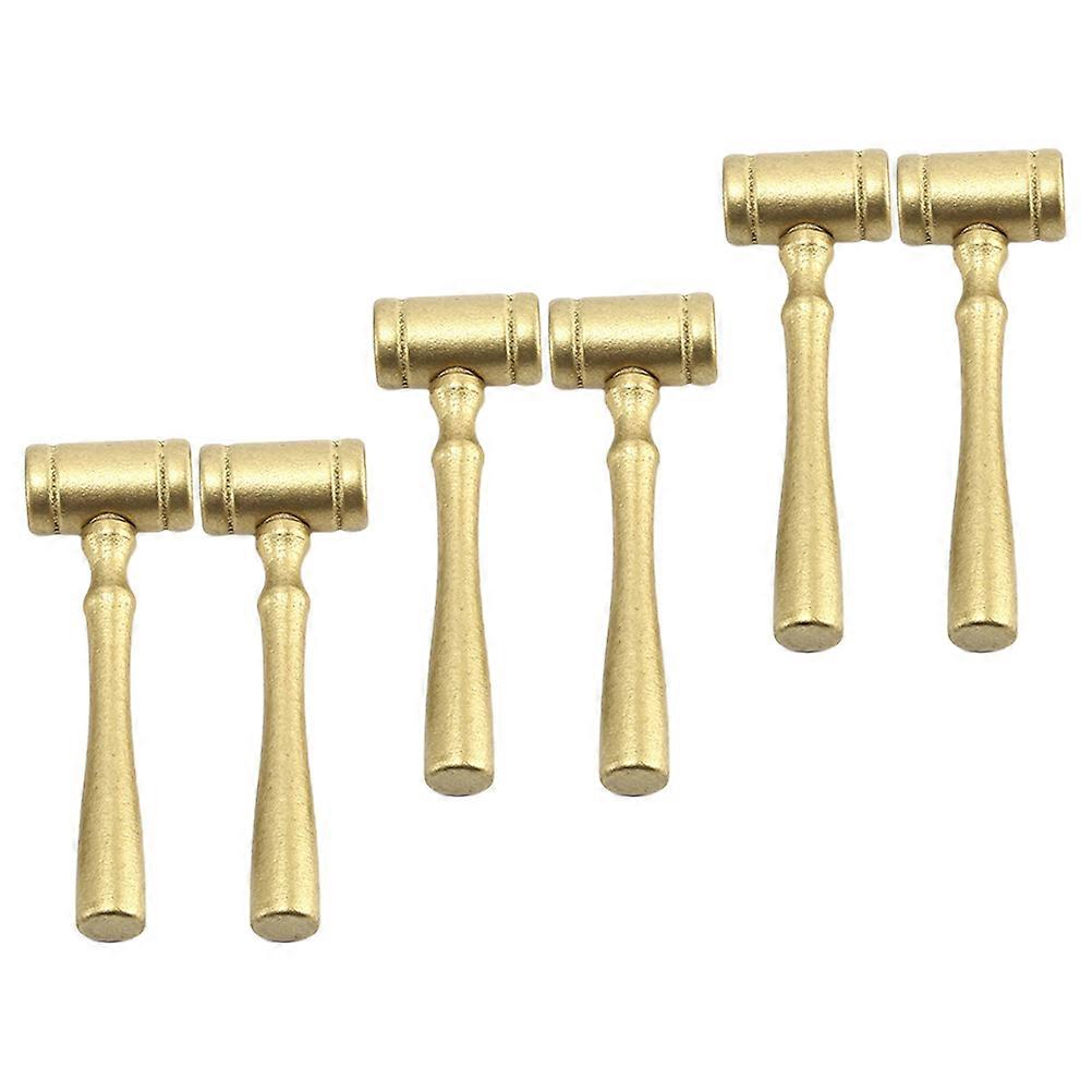 Golden Wooden Gravel Court Judge Hammer Toy for Outdoor Use with Smooth Edges and Design
