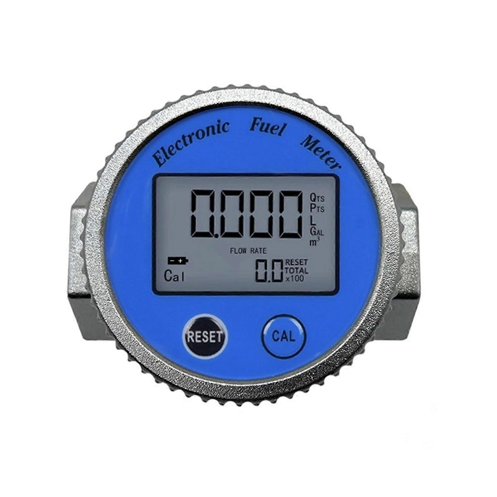 Water Flow Meter DN25mm 1 Piece High-Precision Electronic Flow Meter Methanol Digital Fuel Display Blue Oil Flow Meter