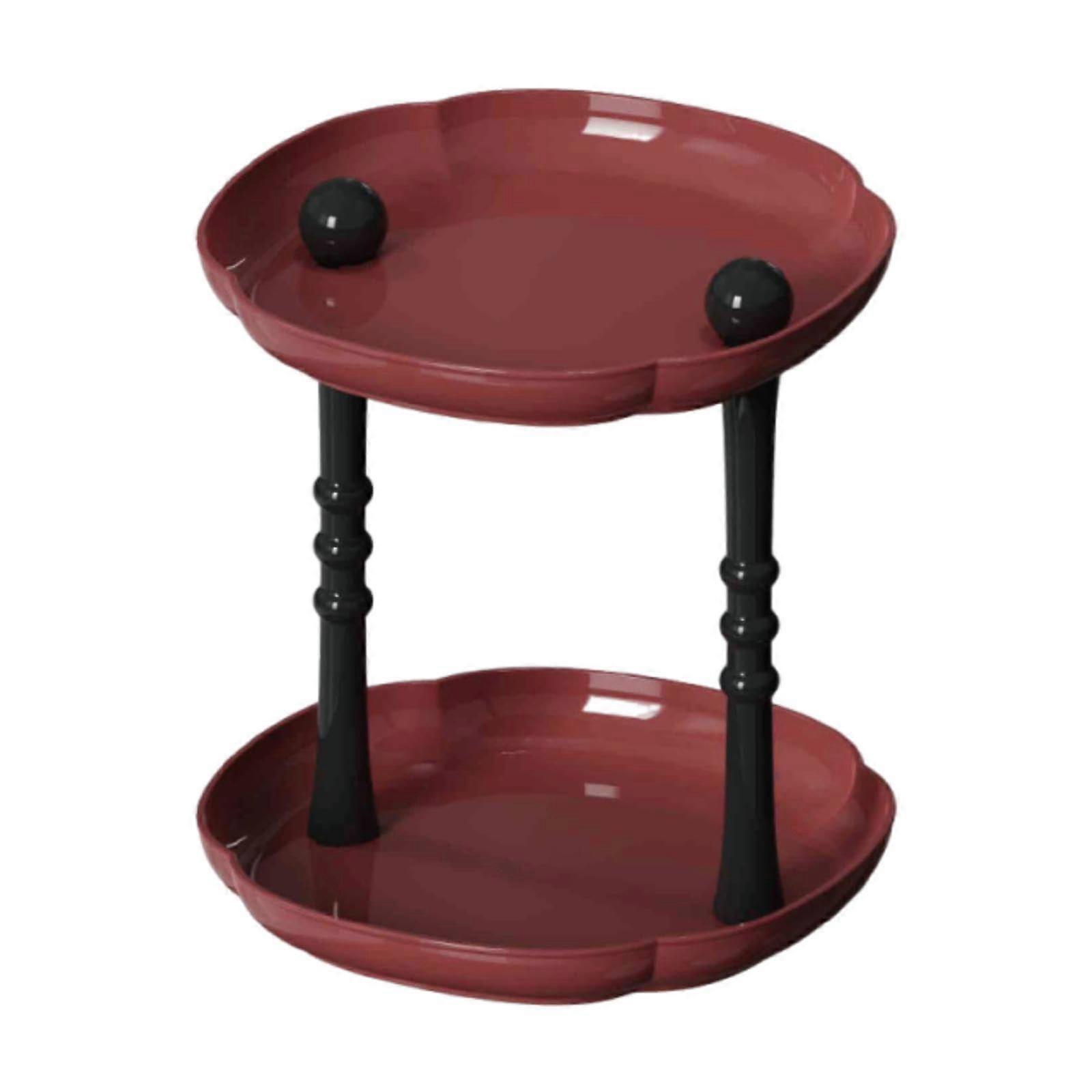 Desktop Storage Organizer with Generous Capacity Multifunctional Countertop Rack for Entryway Coffee Station, Red