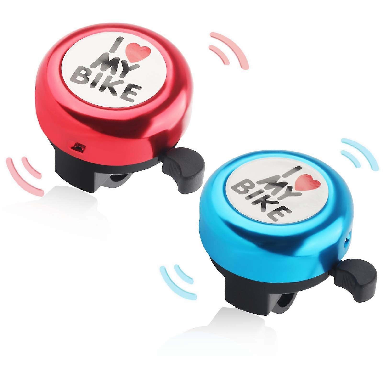 Pack of 2 bicycle bells for children, mini bell with loud 120 dB sound