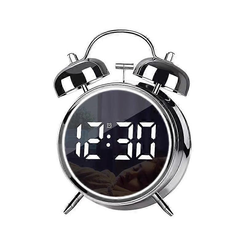12/24H LED Screen Alarm Clock Loud Metal Clock
