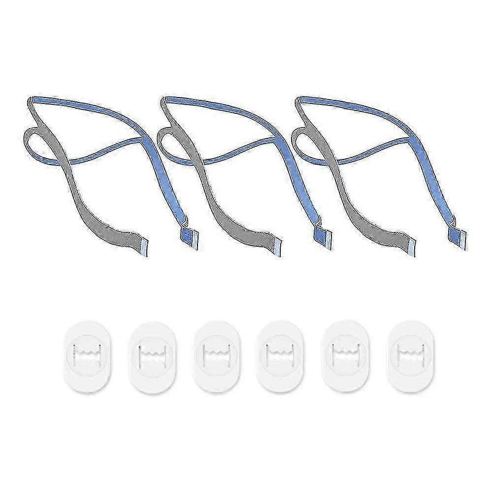 Replacement Headgear For P10 Nasal Pillow Cpap Strap 3 Shoulder Straps And 6 Adjustment Clips A