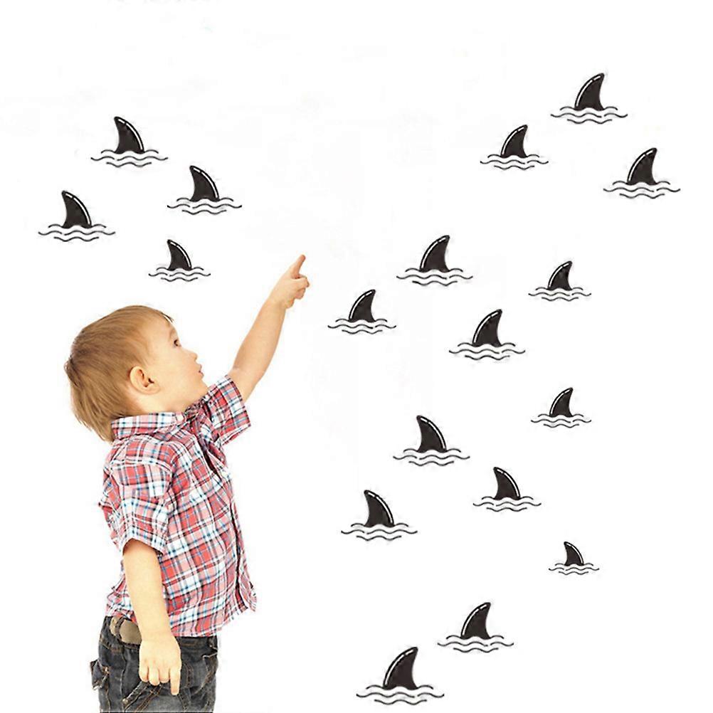 Ocean Inspired Shark Fin Wall Stickers For Party Black 49cm X 32cm 1Set