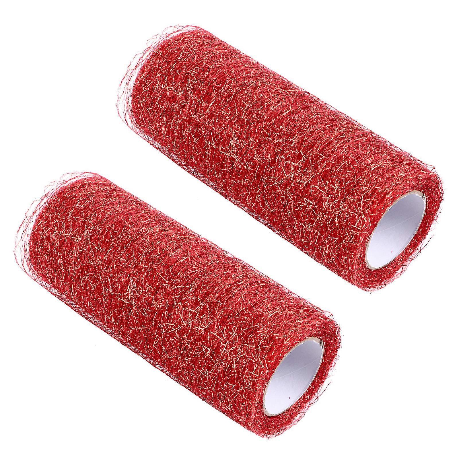 2pcs Mesh Ribbon Roll Creative DIY Roll Party Decoration Gauze Ribbon Roll
