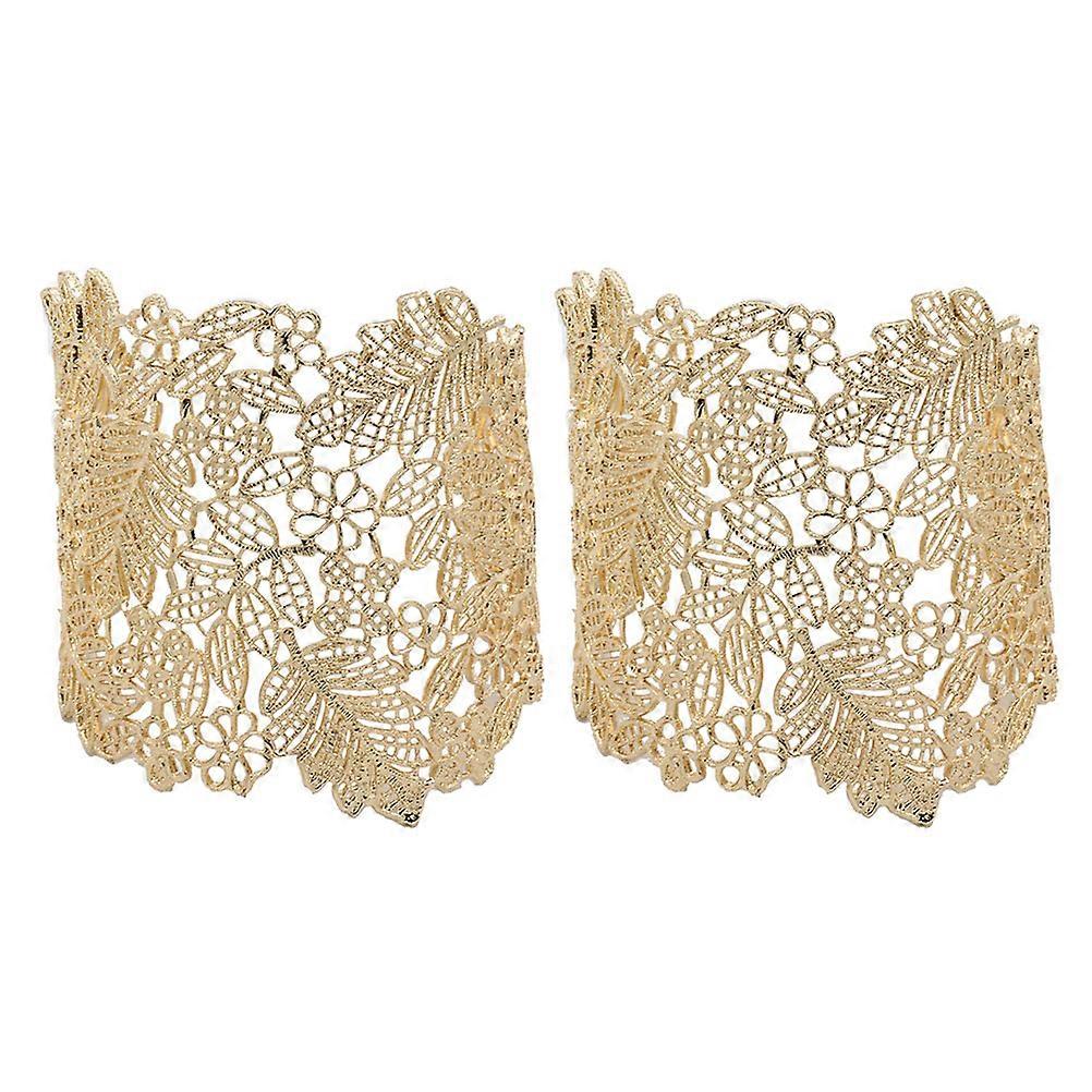 Stylish Leaf Cuff Bangle Bracelet Made For Women Adjustable Wrist Wrap Ideal For Special Occasions 2Pcs