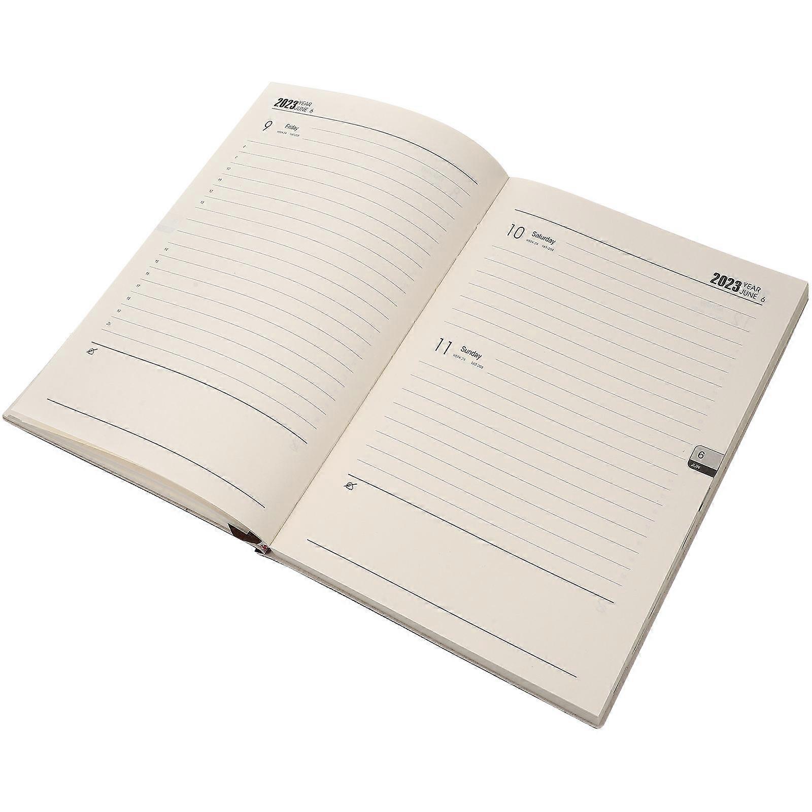 Black Glazed Printing Paper Notebook for Writing with Yearly Design Planner and Smooth Writing Experience Portable