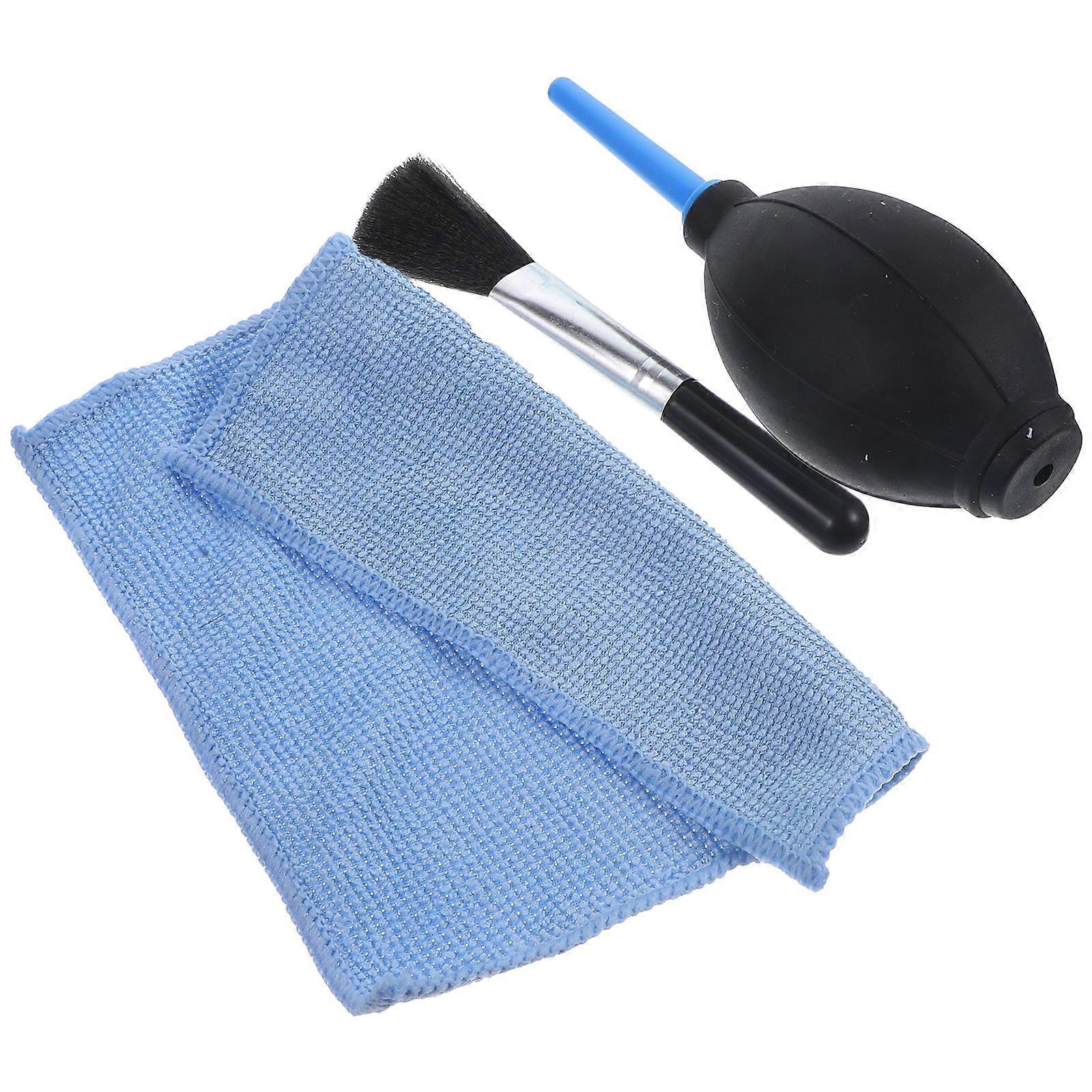 Silicone Air Blower Dust Cleaner with Soft Tip & Microfiber Cloth for Camera Lenses, Electronics, Keyboards, and LCD Screens – Compact Portable Design