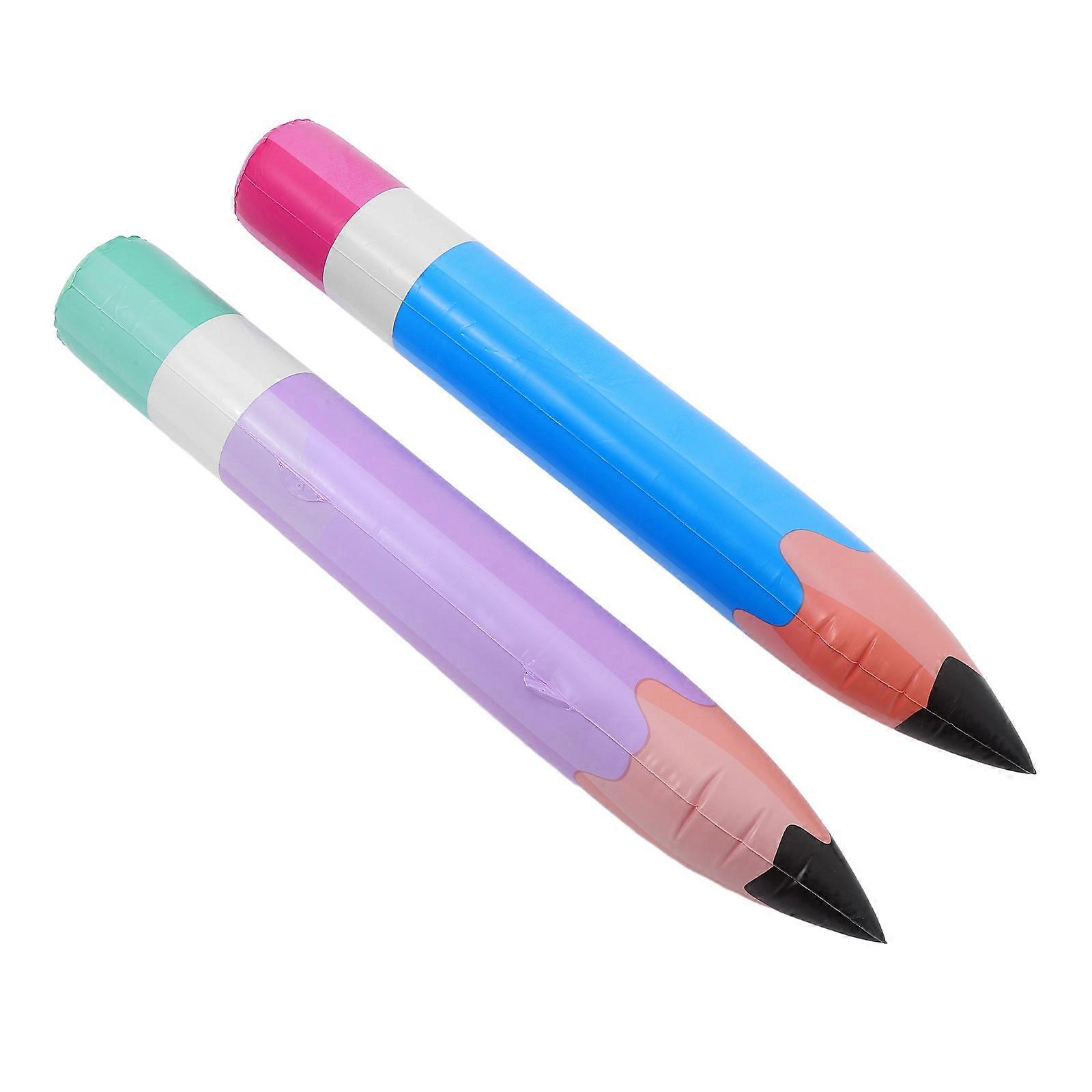 2pcs Giant Inflatable Crayon Decorations PVC Party Birthday Props Blue Purple