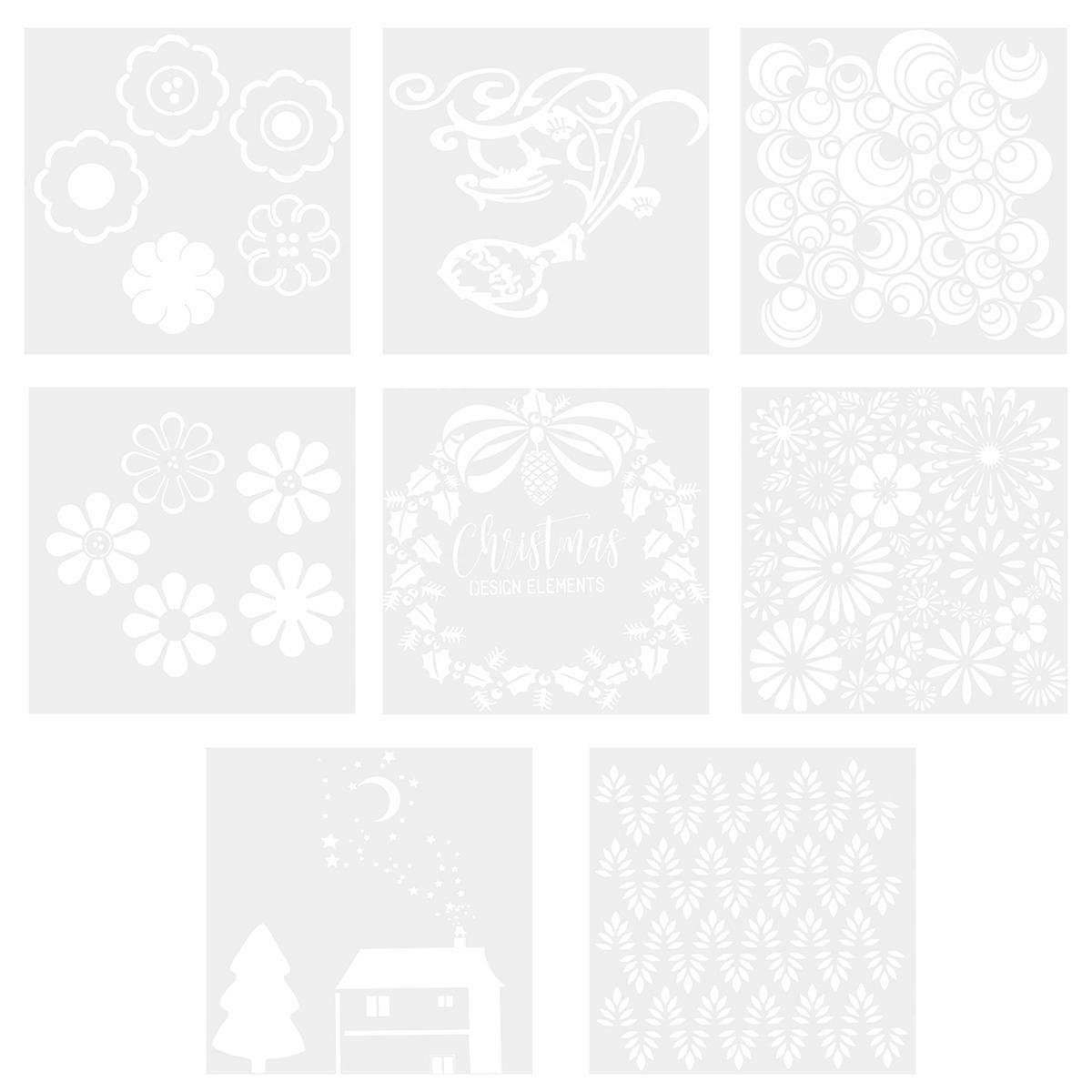 DIY Hollow Painting Template 12Pcs Stencil For Arts And Crafts Learning Suitable For Kids And Families 13X13CM Durable Construction