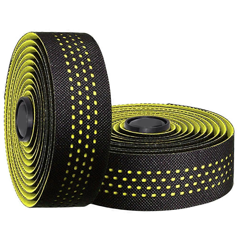 Yellow Breathable Handlebar Grips Tape for Road Cycling – Non Slip, Sweat Absorbing, Durable Skid Resistant Bar Wrapping Tape for Easy Installation