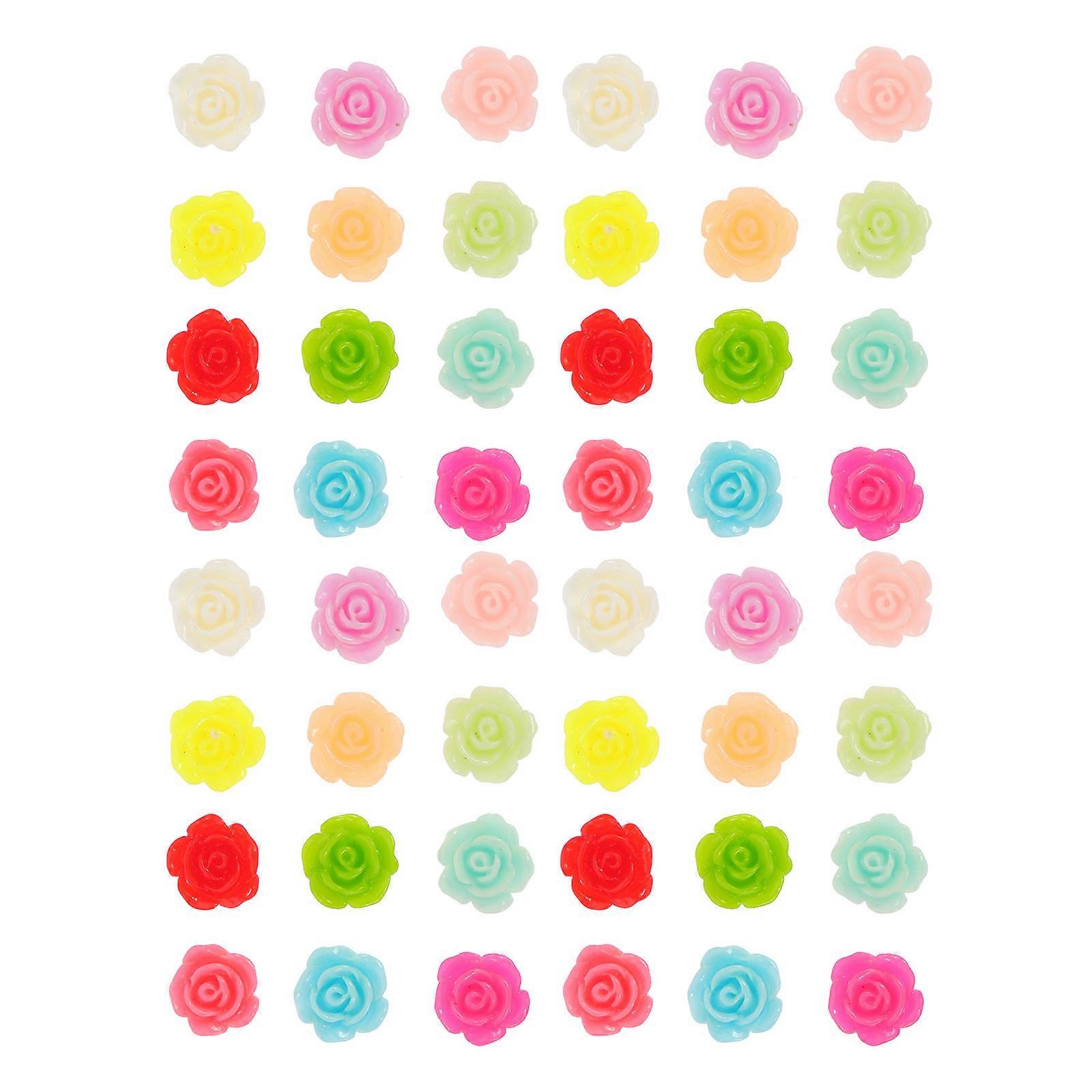 DIY Craft Decors 50Pcs Assorted Color Lightweight Design For DIY Enthusiasts Resin Embellishments