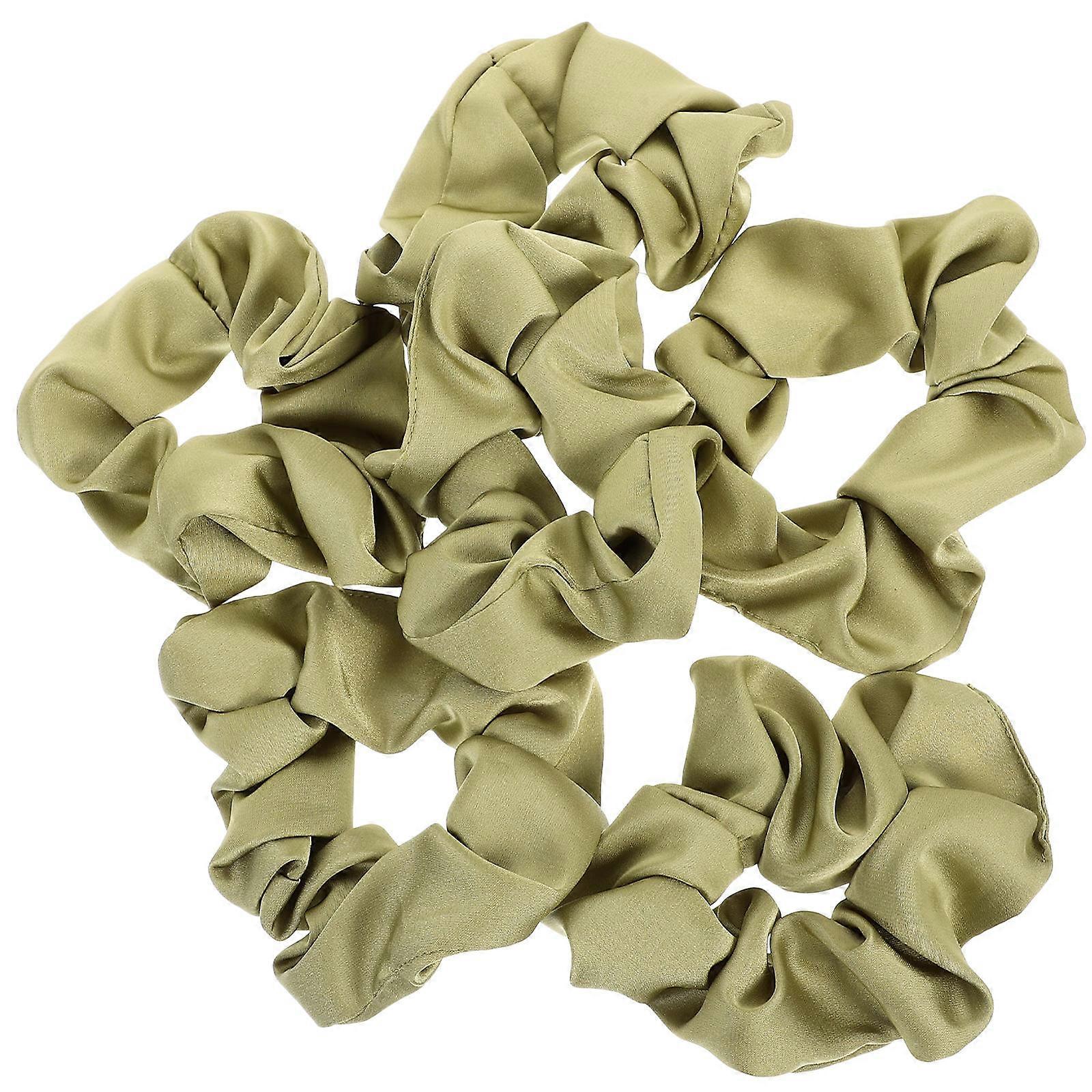 6pcs Silk Scrunchies Elastic Hair Bands for Women – Soft, Stretchy, Non Slip Ponytail Holders in Matcha Green for Daily Wear and Parties