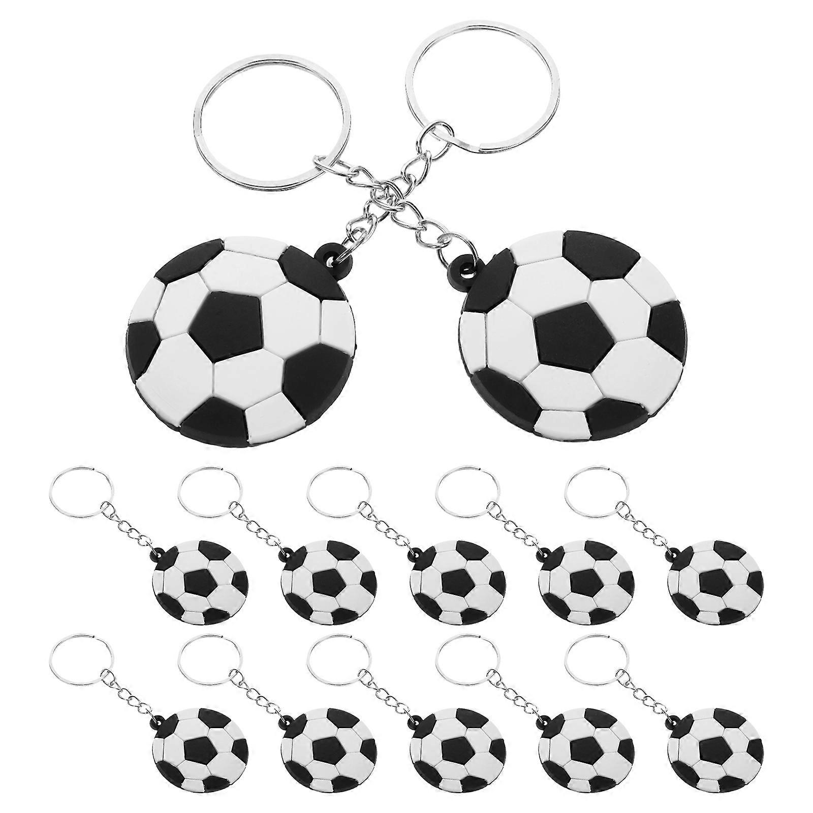 Soccer Keychains 30Pcs Sports Ball Key Ring For Kids Birthday Party Daily Use Multi Color Material