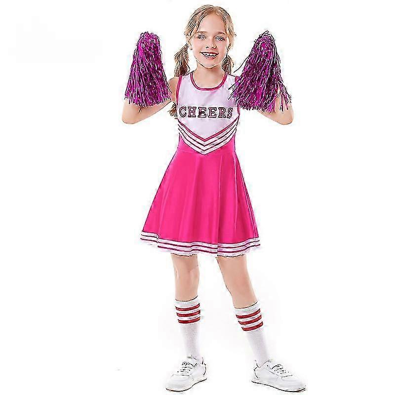 Children's Cheerleading Uniforms Girls Football Cheerleading Skirts Performance Costumes With Socks And La La Flower