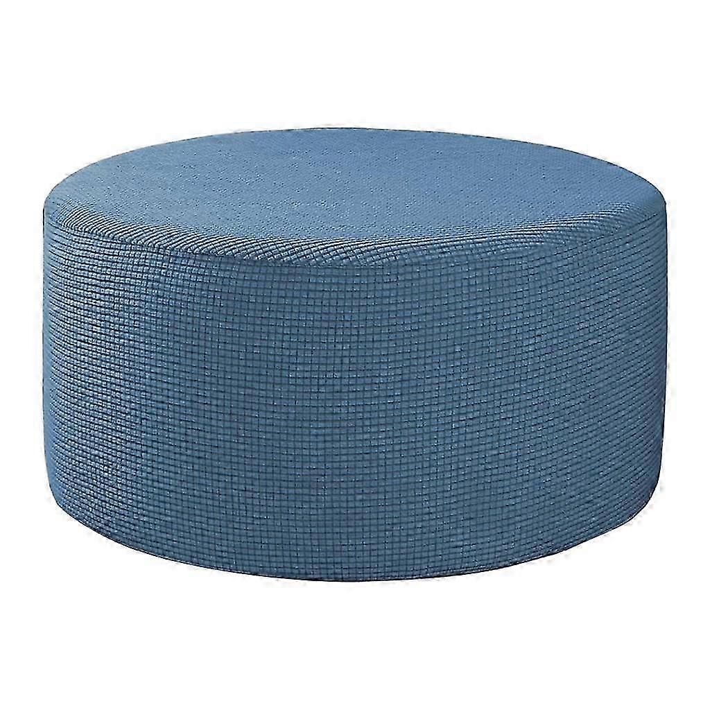 Stretchy Ottoman Slipcovers - Removable Furniture Protectors for Round Footstools and Poufs