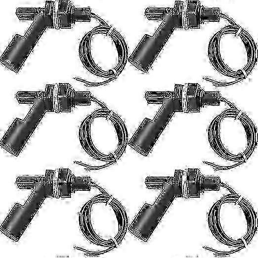M12 Side Mount Horizontal Sensor Water Level Float Switch for Aquarium Pumps, 6Pcs Black Liquid Control